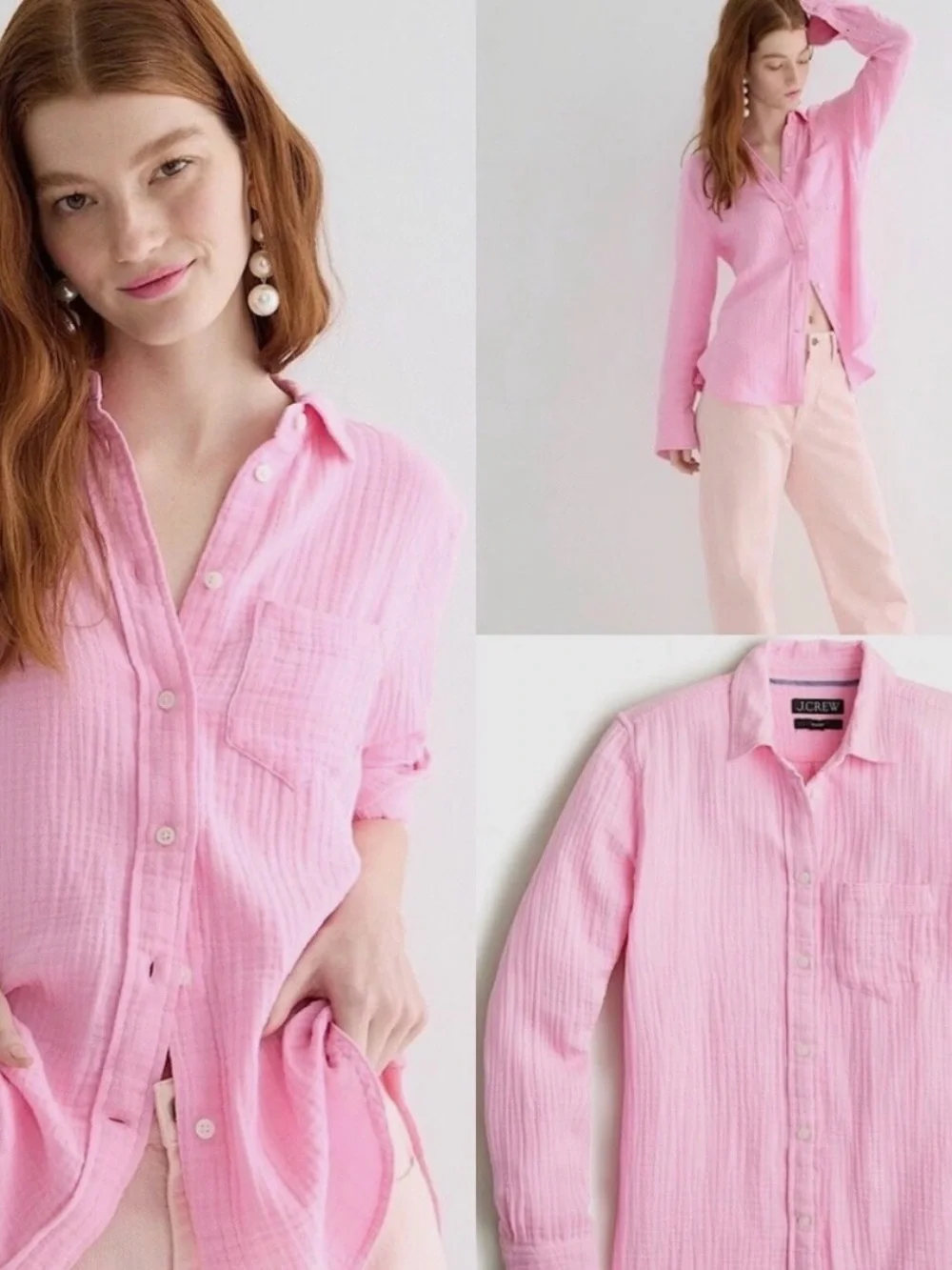 J Crew Gauze Button Down Size M